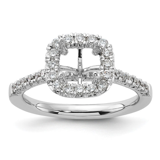 Cushion Halo Diamond Semi-mount Engagement Rings