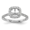 Cushion Halo Diamond Semi-mount Engagement Rings