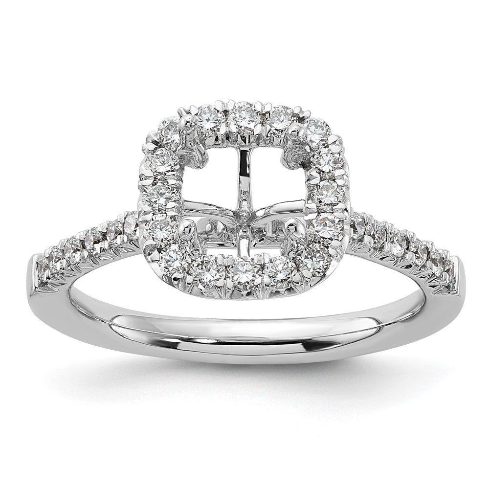 Cushion Halo Diamond Semi-mount Engagement Rings