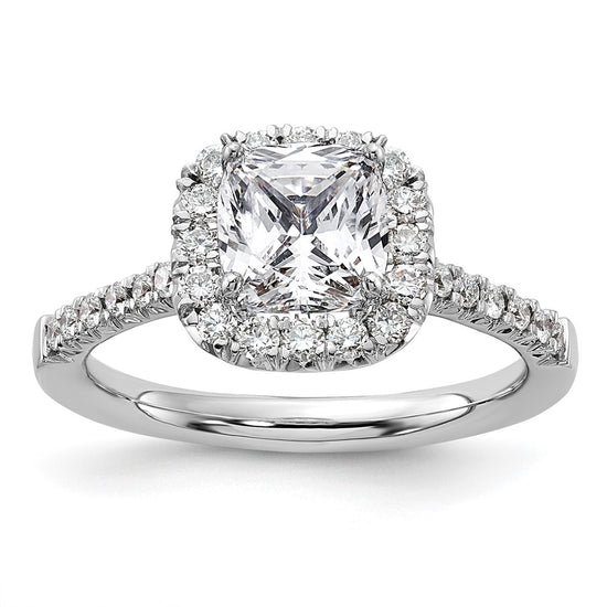 Cushion Halo Diamond Semi-mount Engagement Rings