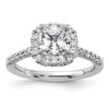 Cushion Halo Diamond Semi-mount Engagement Rings