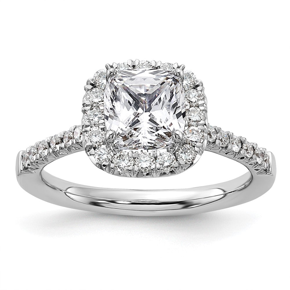 Cushion Halo Diamond Semi-mount Engagement Rings