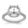 14kw Lab Grown VS/SI+ G+ Dia Cushion Halo Semi-mount Engagement Ring