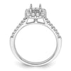 Asscher Halo Diamond Semi-mount Engagement Rings
