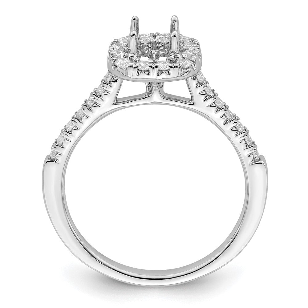 Asscher Halo Diamond Semi-mount Engagement Rings