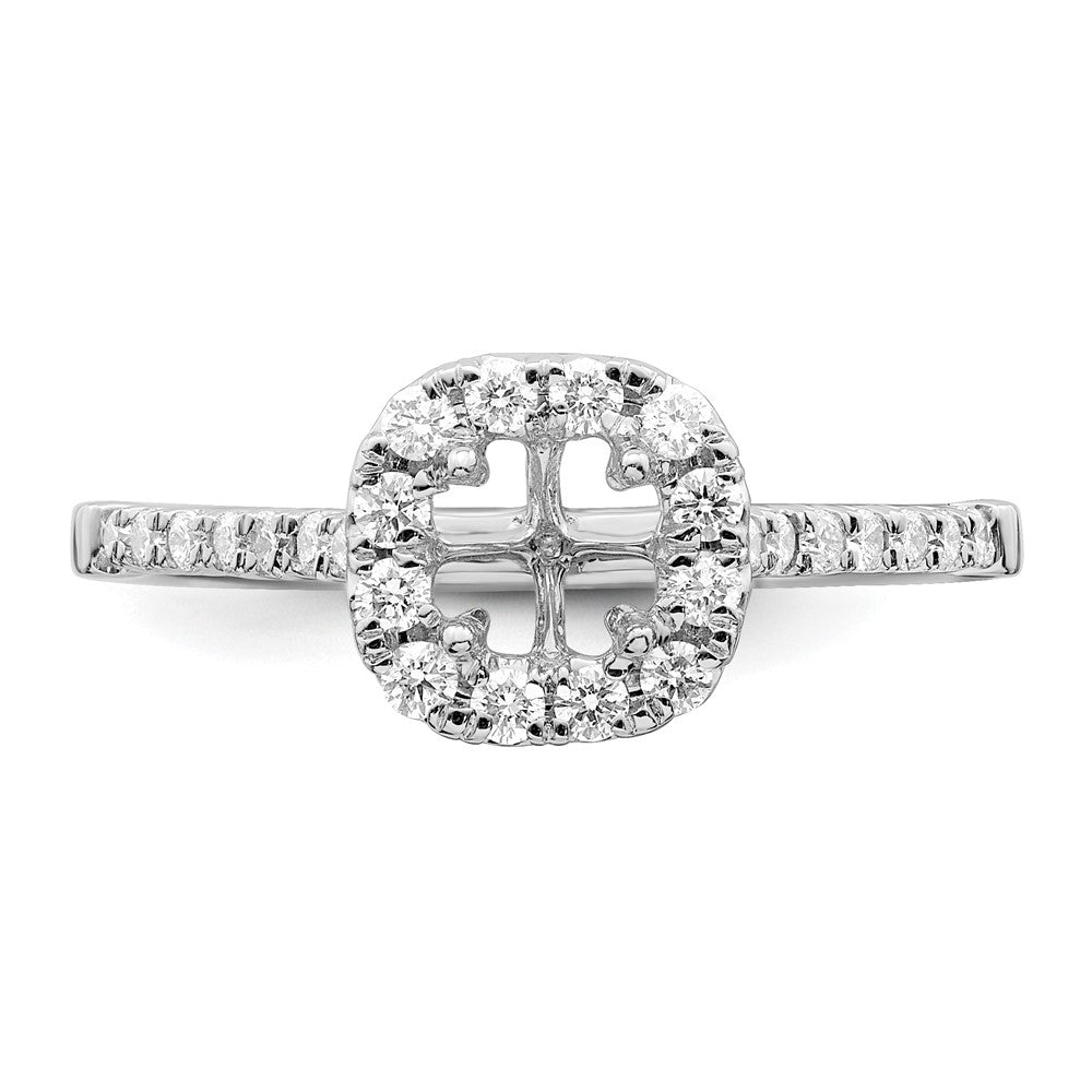 Asscher Halo Diamond Semi-mount Engagement Rings