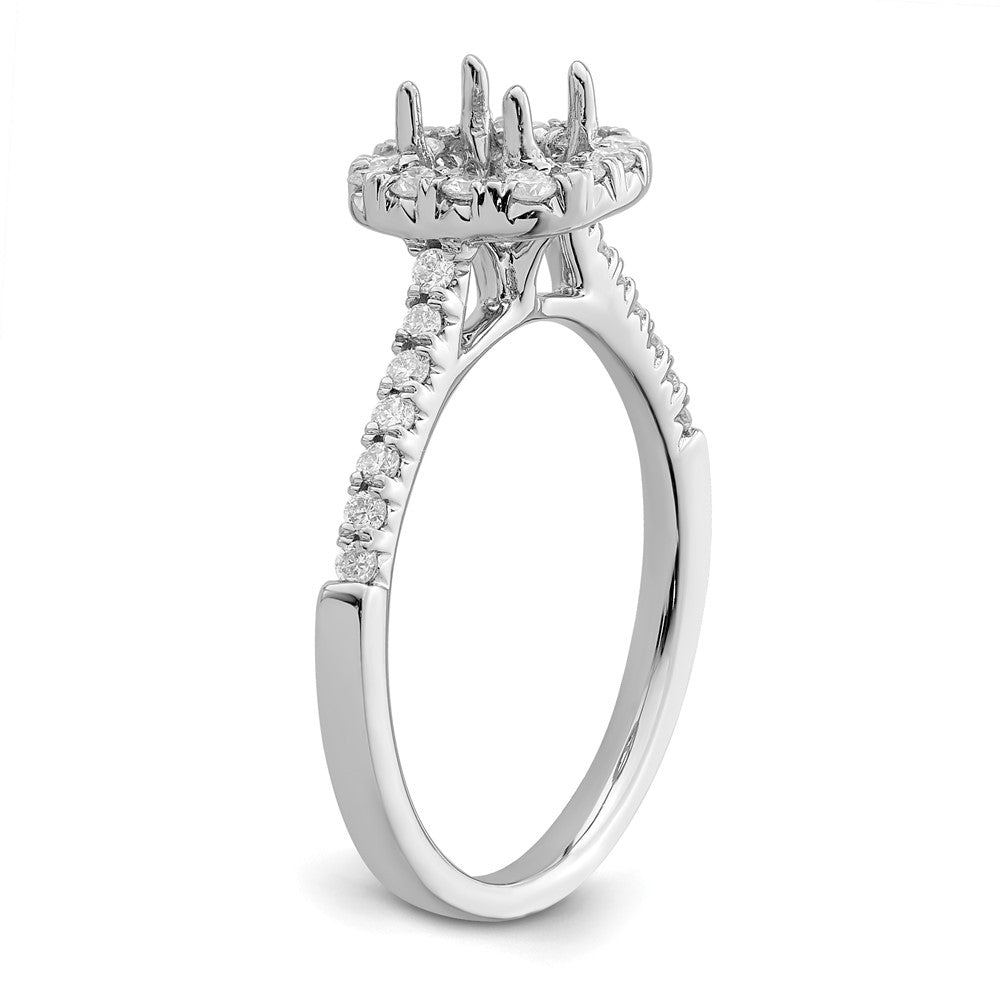 Asscher Halo Diamond Semi-mount Engagement Rings