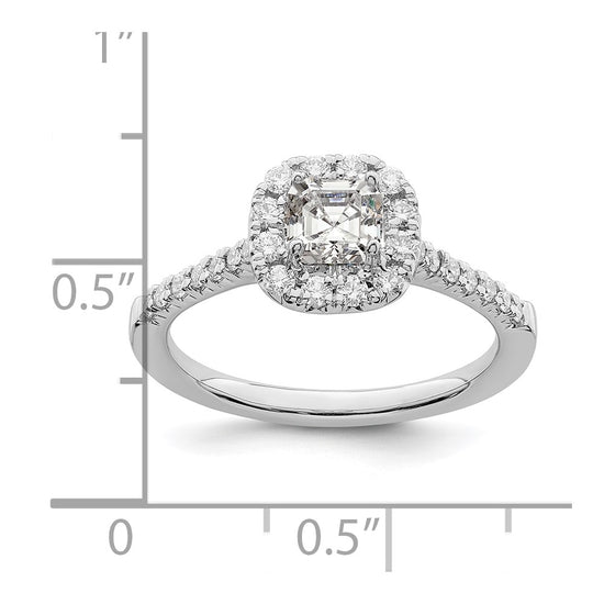 Asscher Halo Diamond Semi-mount Engagement Rings