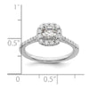 Asscher Halo Diamond Semi-mount Engagement Rings