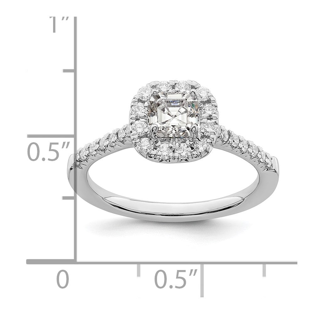 Asscher Halo Diamond Semi-mount Engagement Rings