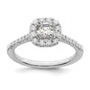 Asscher Halo Diamond Semi-mount Engagement Rings