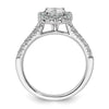 Asscher Halo Diamond Semi-mount Engagement Rings