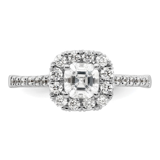 Asscher Halo Diamond Semi-mount Engagement Rings
