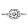 Asscher Halo Diamond Semi-mount Engagement Rings