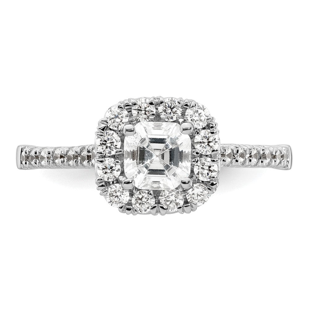 Asscher Halo Diamond Semi-mount Engagement Rings