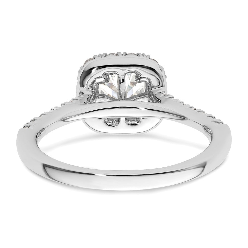 Asscher Halo Diamond Semi-mount Engagement Rings