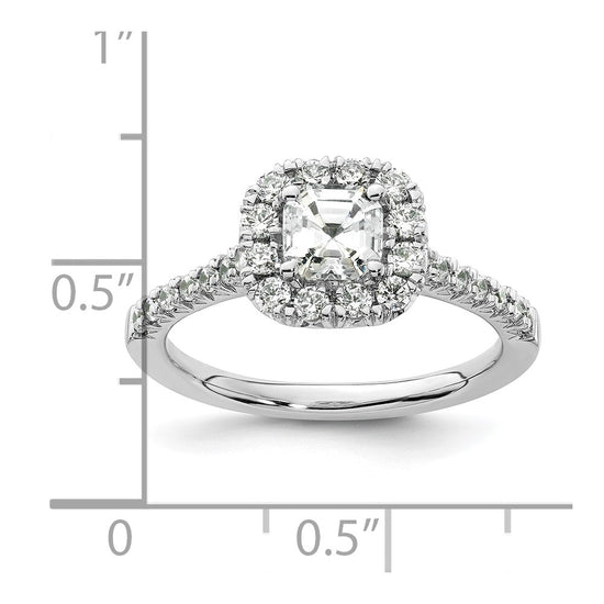 Asscher Halo Diamond Semi-mount Engagement Rings