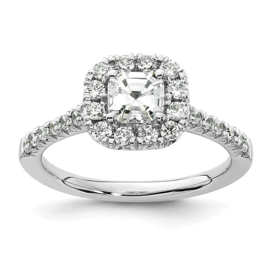 Asscher Halo Diamond Semi-mount Engagement Rings