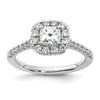 Asscher Halo Diamond Semi-mount Engagement Rings