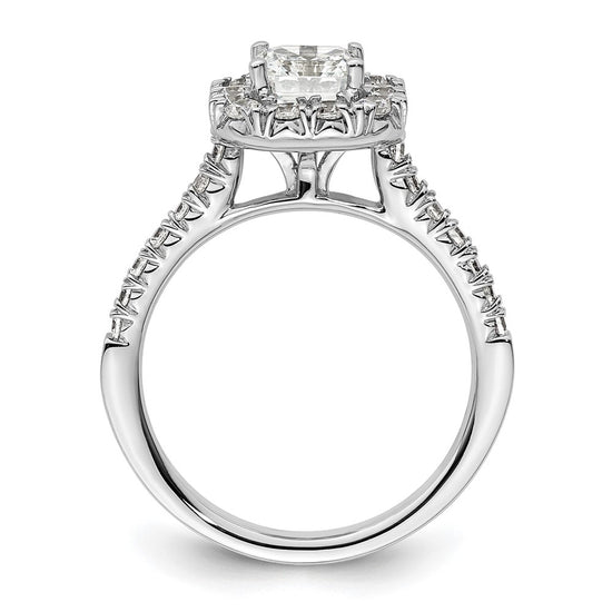 Asscher Halo Diamond Semi-mount Engagement Rings