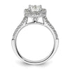 Asscher Halo Diamond Semi-mount Engagement Rings