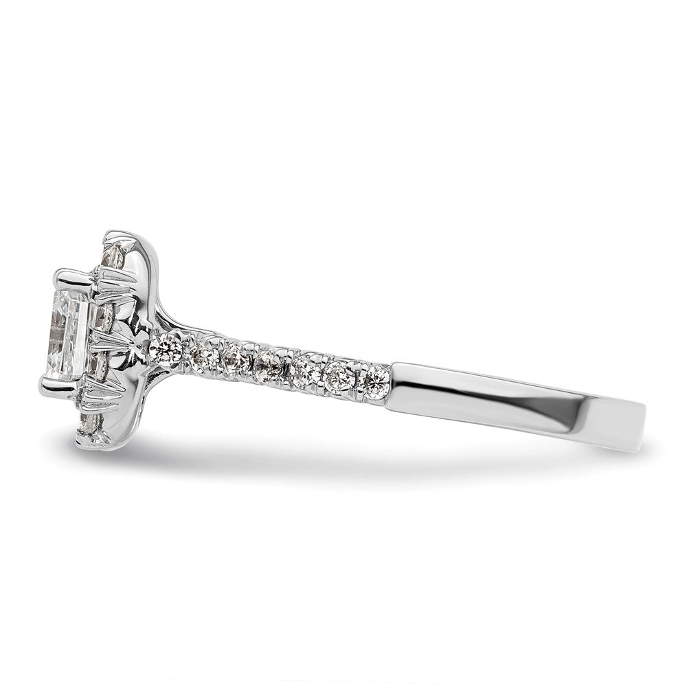 Asscher Halo Diamond Semi-mount Engagement Rings