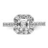 Asscher Halo Diamond Semi-mount Engagement Rings