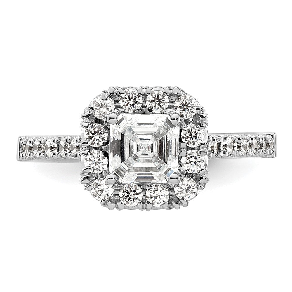 Asscher Halo Diamond Semi-mount Engagement Rings