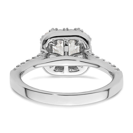 Asscher Halo Diamond Semi-mount Engagement Rings