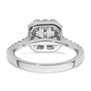 Asscher Halo Diamond Semi-mount Engagement Rings