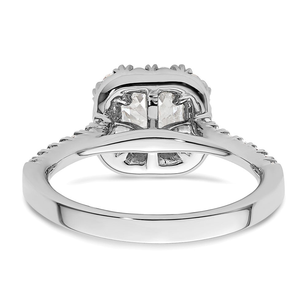 Asscher Halo Diamond Semi-mount Engagement Rings