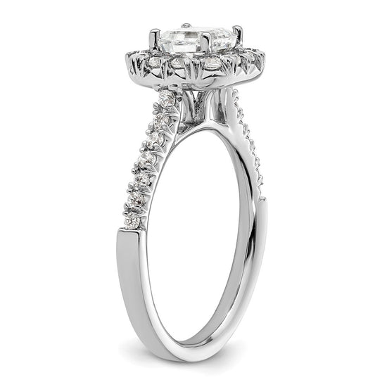 Asscher Halo Diamond Semi-mount Engagement Rings