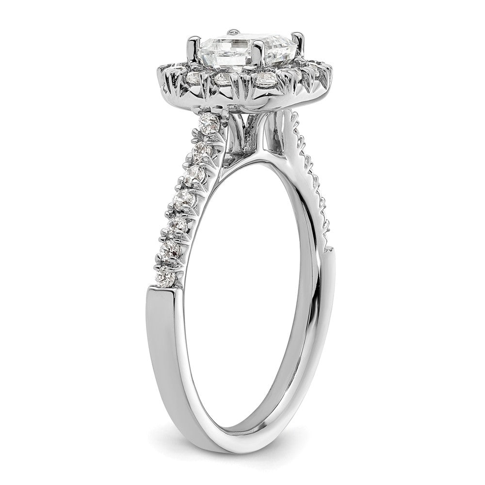 Asscher Halo Diamond Semi-mount Engagement Rings