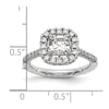 Asscher Halo Diamond Semi-mount Engagement Rings