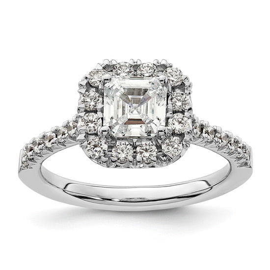 Asscher Halo Diamond Semi-mount Engagement Rings