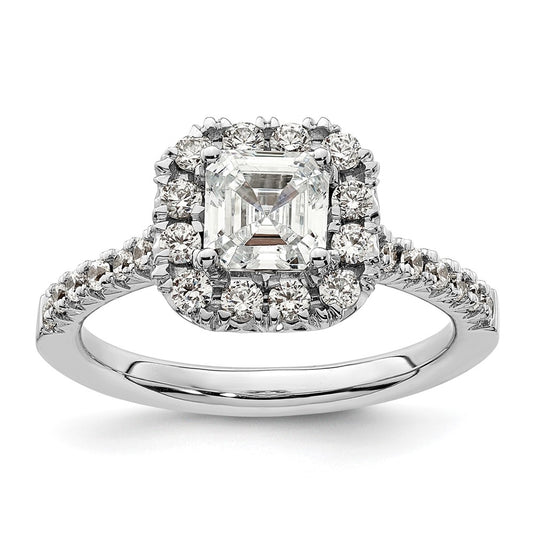 Asscher Halo Diamond Semi-mount Engagement Rings