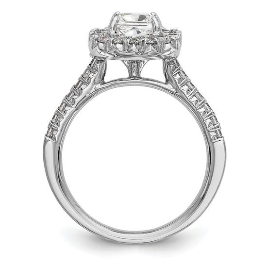 Asscher Halo Diamond Semi-mount Engagement Rings