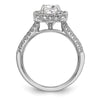 Asscher Halo Diamond Semi-mount Engagement Rings