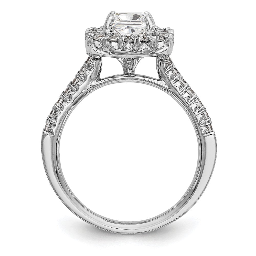 Asscher Halo Diamond Semi-mount Engagement Rings