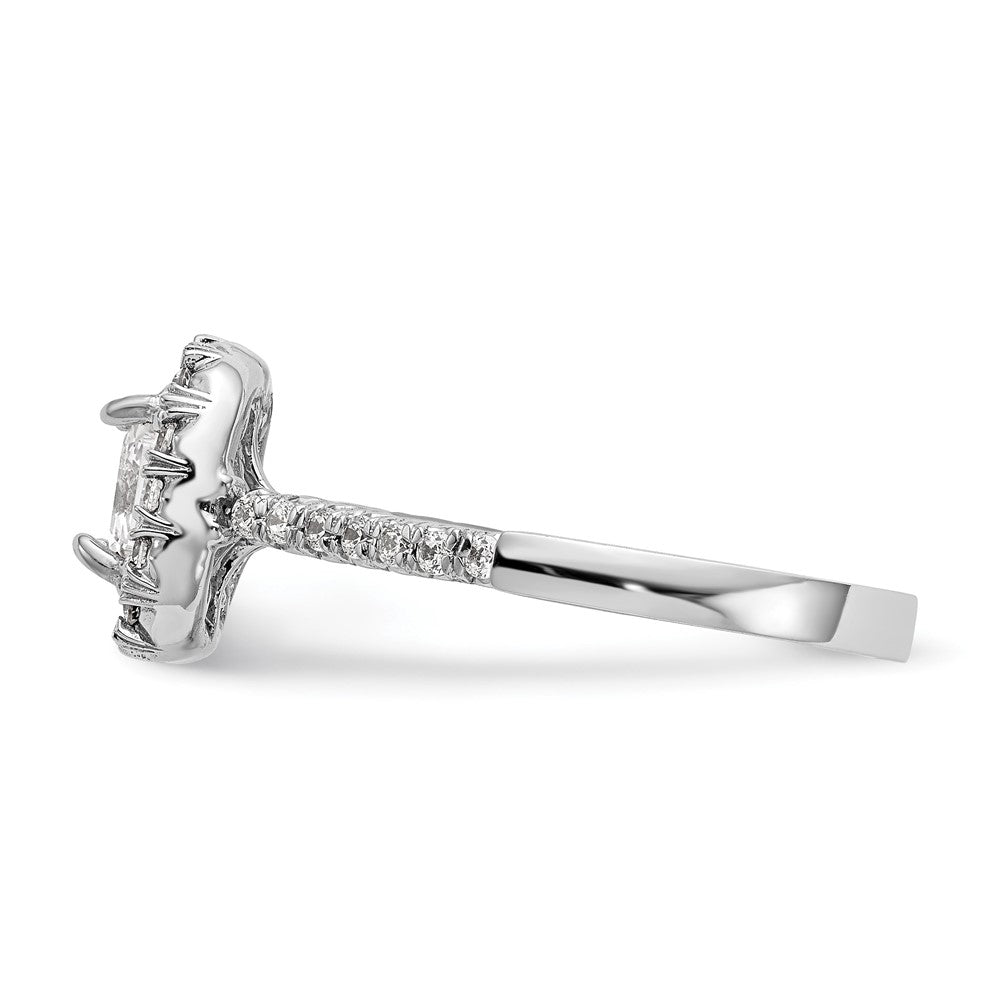 Asscher Halo Diamond Semi-mount Engagement Rings