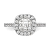 Asscher Halo Diamond Semi-mount Engagement Rings