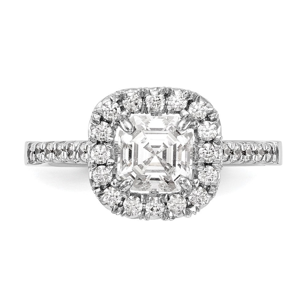 Asscher Halo Diamond Semi-mount Engagement Rings