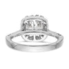 Asscher Halo Diamond Semi-mount Engagement Rings