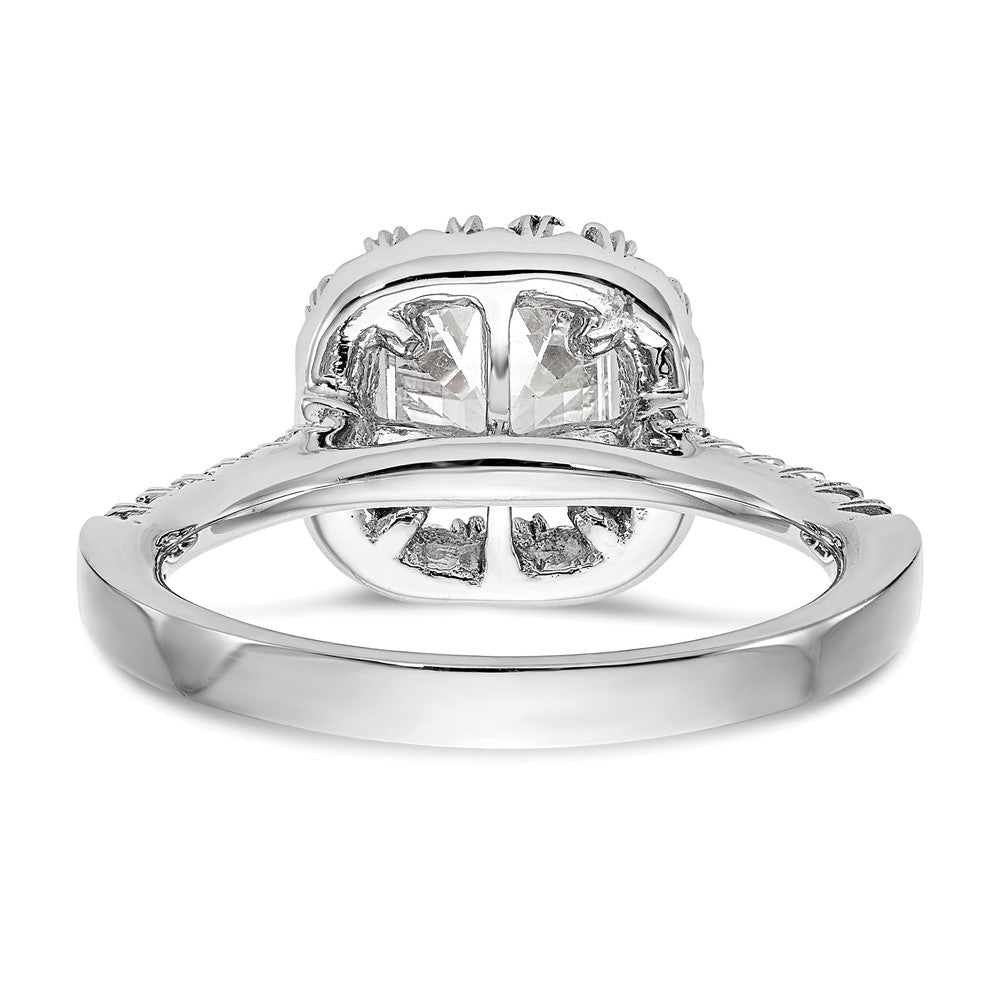 Asscher Halo Diamond Semi-mount Engagement Rings