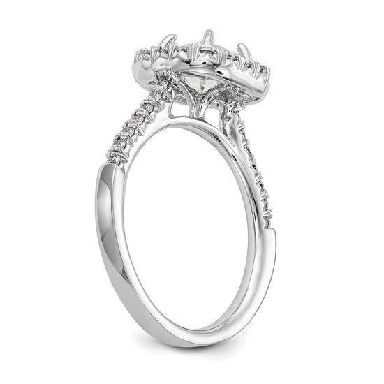 Asscher Halo Diamond Semi-mount Engagement Rings