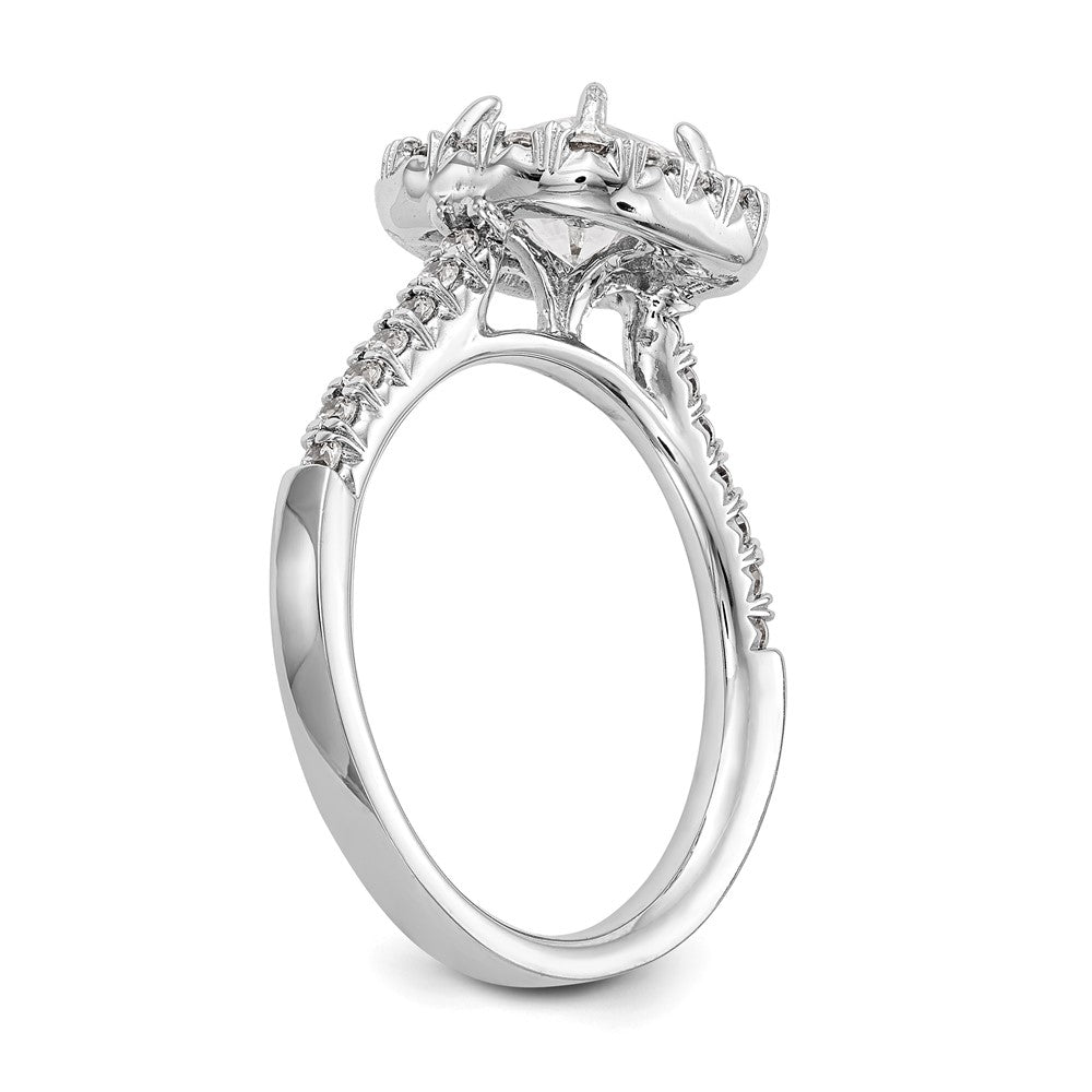 Asscher Halo Diamond Semi-mount Engagement Rings