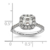 Asscher Halo Diamond Semi-mount Engagement Rings