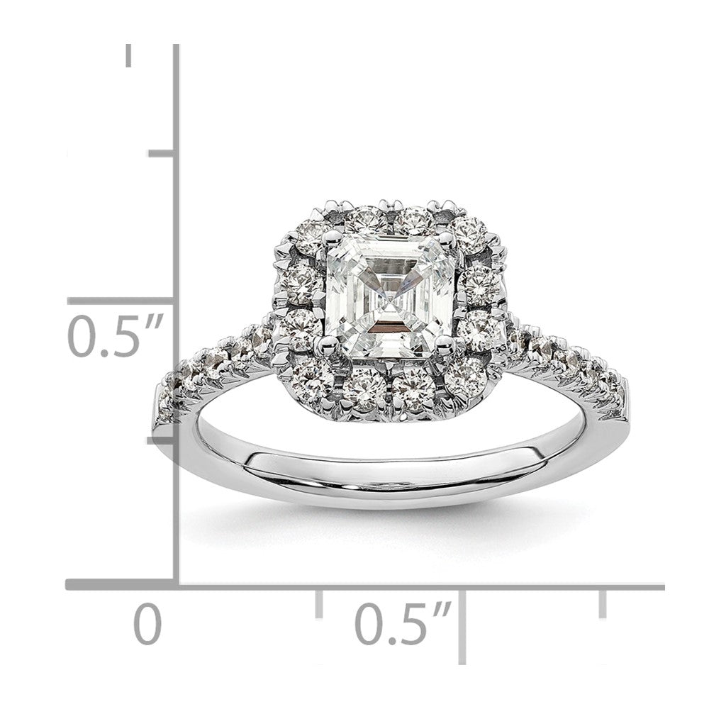 Asscher Halo Diamond Semi-mount Engagement Rings