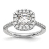Asscher Halo Diamond Semi-mount Engagement Rings