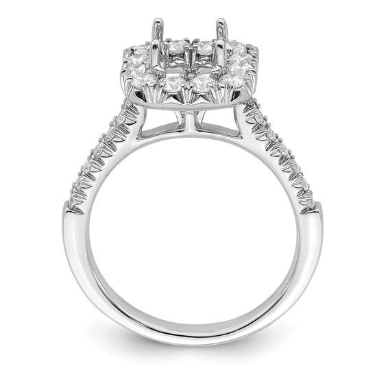 Asscher Halo Diamond Semi-mount Engagement Rings